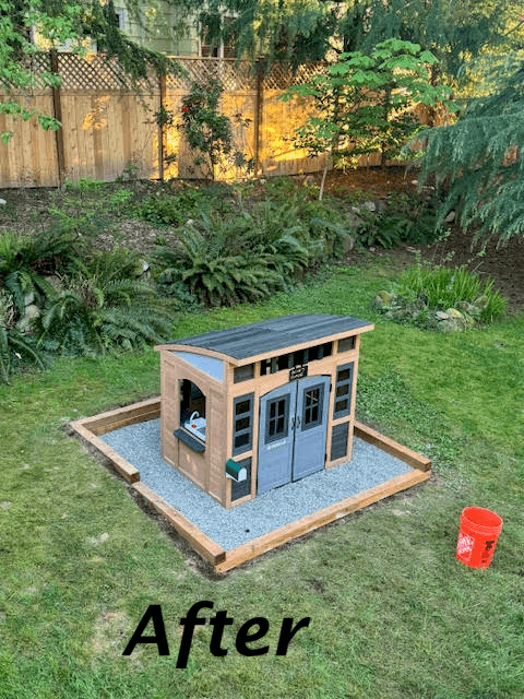 Kids Play Pad Built Out With Timber Border and Gravel Base image